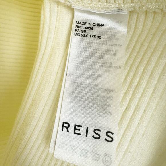 Reiss Asymmetric Drape Knitted Pullover Lorna Top Mink Ivory Size XS NWT - Picture 10 of 11